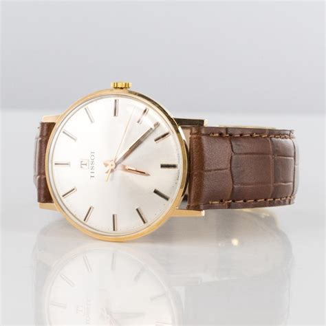 1960s Retro Tissot 18 Karat Rose Gold Mens Watch At 1stdibs