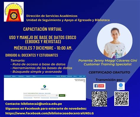 Capacitación Virtual Sobre La Base De Datos Ebsco Noticias Unica