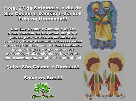 27 De Setembro é Dia De São Cosme E Damião E Dos Erês Da Umbanda