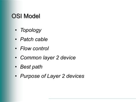 Osi Model • Topology Patch Cable