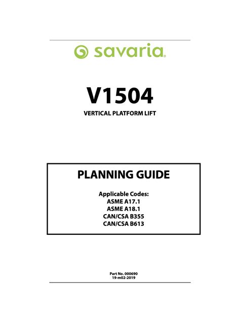 Savaria V1504 Wiring Diagram