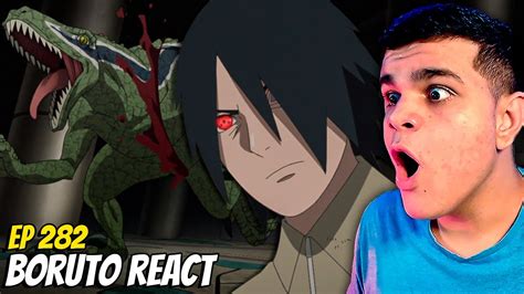 Sasuke Retsuden Sasuke Vs Dinossauro Boruto Ep 282 React Youtube