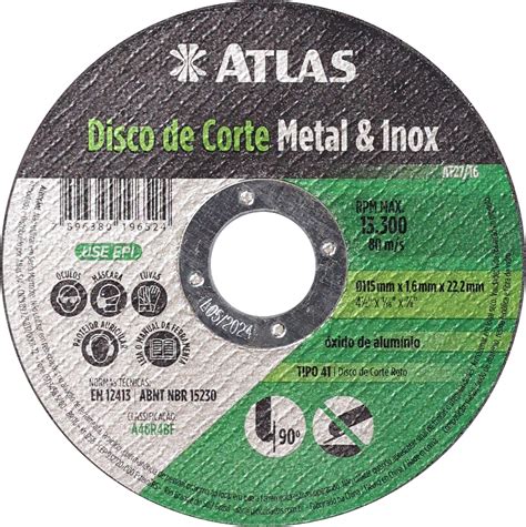 DISCO DE CORTE METAL INOX 115X1