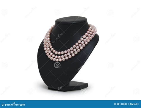 Pearl Necklace On Black Mannequin Stock Image Image Of Charm