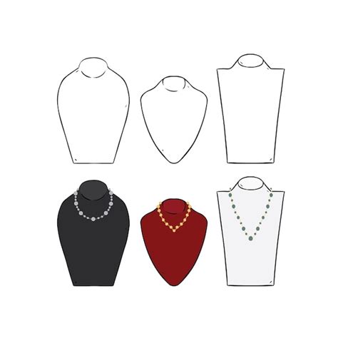 Premium Vector Hand Drawn Vector Illustration Of Mannequin Jewelry Necklace Display Stand