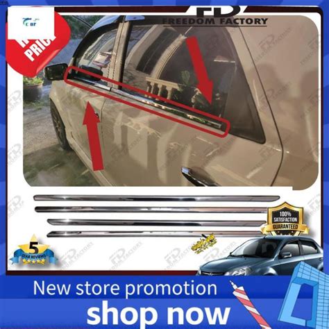 Piecesset Proton Saga Blm Saga Flx Chrome Door Belt Moulding Window