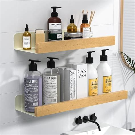 Etagere Salle De Bain Sans Percage Etagere Douche En M Tal Noir Mat Et