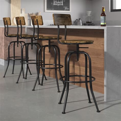 Graf Swivel Adjustable Height Stool Foter