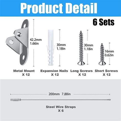 Metal Furniture Safety Strap 6 Pieces Furniture Anchors Safety Straps