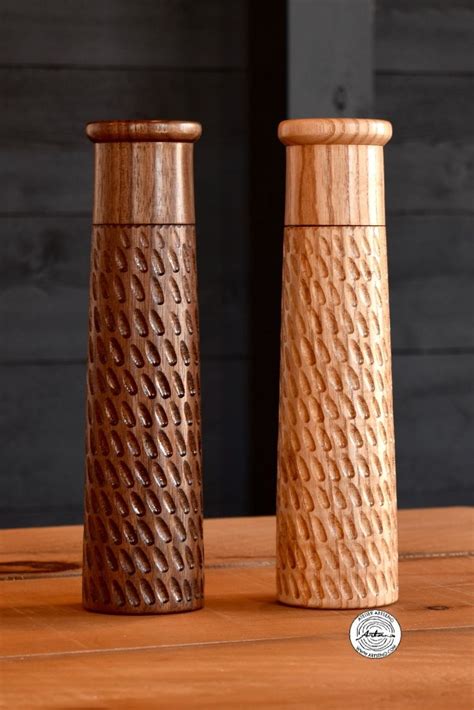 Unique Hand Carved Wooden Pepper Mill Made From Black Walnut Etsy