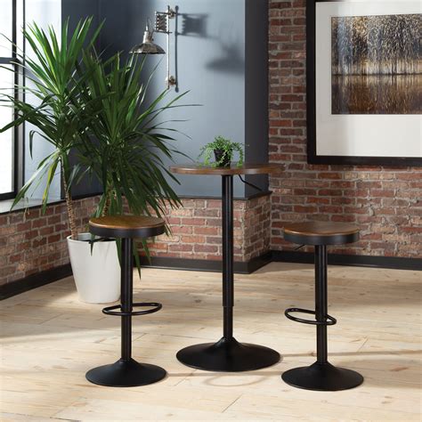 Ofm 161 Bar Stool With Adjustable Height And Swivel Black And Walnut