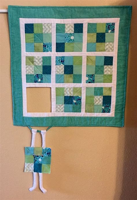 Runaway Quilt Block Hang In There Humorous Quilted Wall Hanging Will