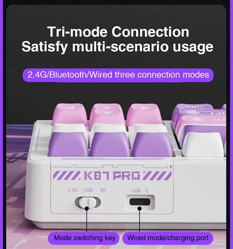 LINGBAO K87 Pro Tri Mode Gasket Structrue Hot Swap RGB Customized Mechanical Keyboard Black