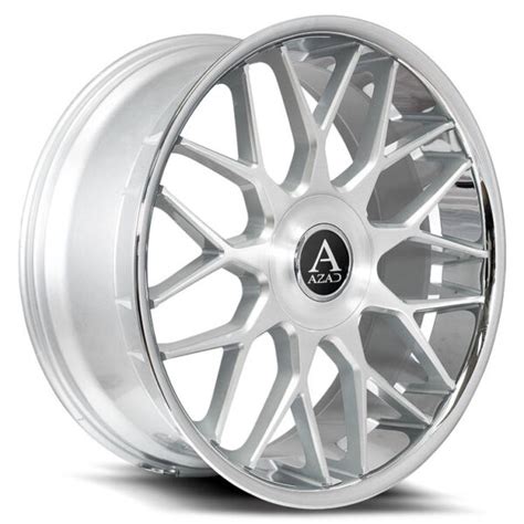 Azad Azv Silver Brushed Chrome Lip Powerhouse Wheels Tires