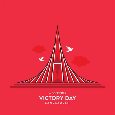 16 December Victory Day Bangladesh Vector Illustration with National ...