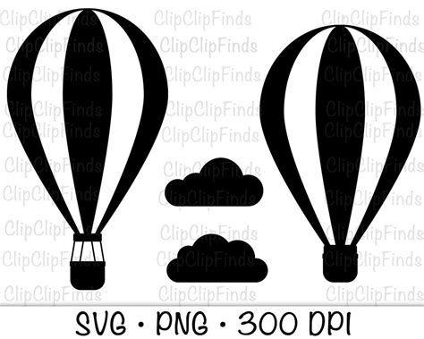 Hot Air Balloon SVG Hot Air Balloon With Clouds Bundle Cloud Etsy