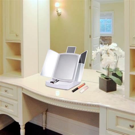 Lighted Makeup Mirror Trifold Vanity Mirror Touch – Grandado