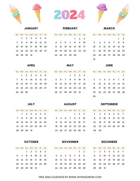 2024 Yearly Calendar Printable Pdf Free Template Sayre Courtnay