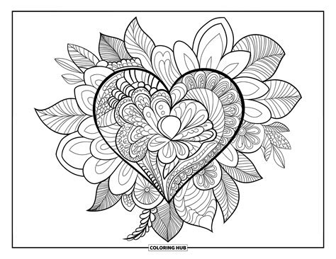105 Heart Coloring Pages For Kids And Adults Free Printable Pdfs