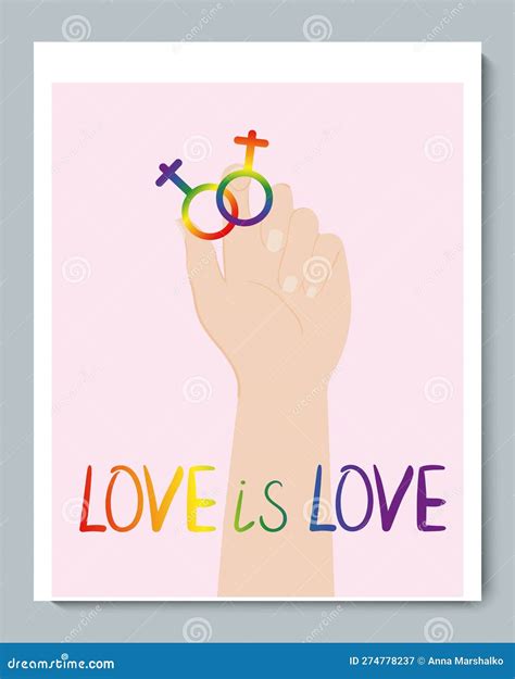 White Hand With Rainbow Gender Lgbt Synbol Stock Vector Illustration