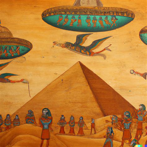 Warren DALLE 2 Ancient Egyptian Artwork Showing Aliens Landing