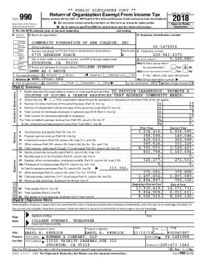 Fillable Online PUBLIC DISCLOSURE COPY 990 Return Of Cfosj