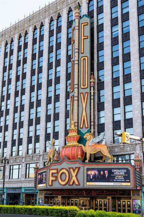 Exterior Sign Of The Historic Fox Theater In Downtown Detroit The Fox