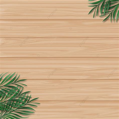 Background Latar Belakang Papan Kayu Dengan Ornamen Daun Hijau Kayu