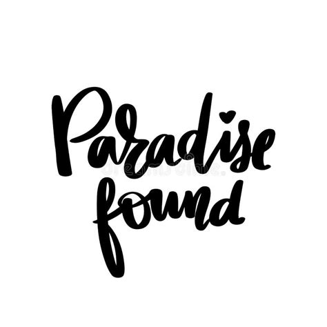 Paradise Fand Vektorhand Gezeichnet Phrase Beschriftend Moderne B