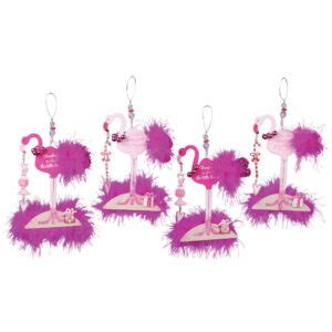 Pink Fancy Flamingo Christmas Ornament - Happy Holidayware