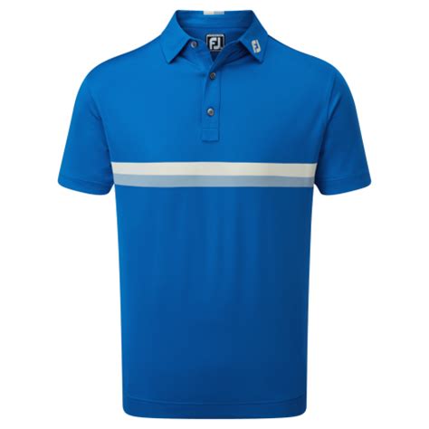 Footjoy Footjoy Double Chest Band Pique Golf Polo Shirt Royal Lemonade