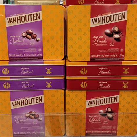 Jual Van Houten Dark Milk Chocolate Gr Kemasan Kaleng Almonds