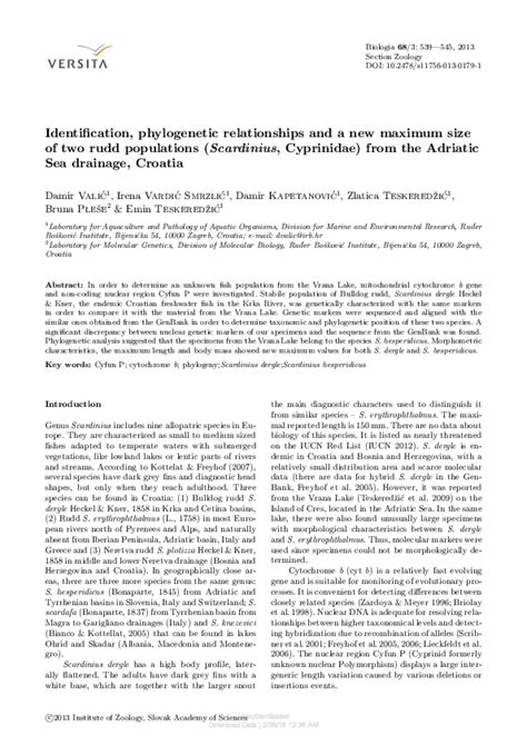 (PDF) Identification, phylogenetic relationships and a new maximum size of two rudd populations ...