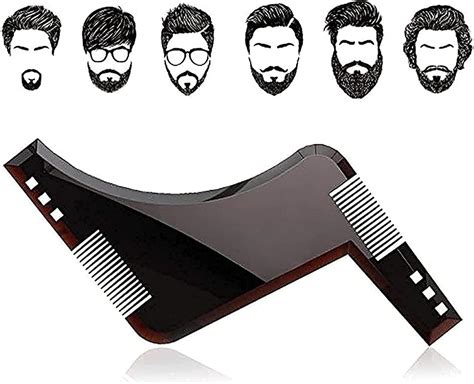 NOAEOU Beard Black Shaping Styling Tool With Inbuilt Comb For Perfect