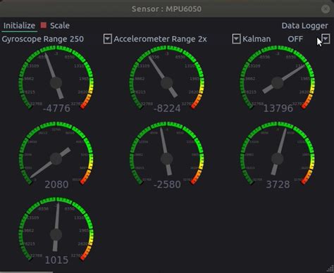 I2C Sensors - KuttyPy Graphical Interface Documentation