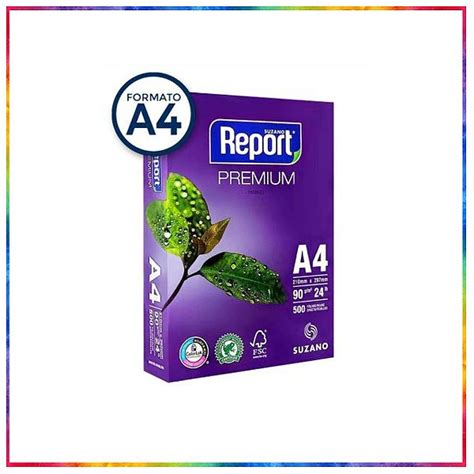 Papel Sulfite 90g A4 Suzano Report Premium Resma 500 Folhas