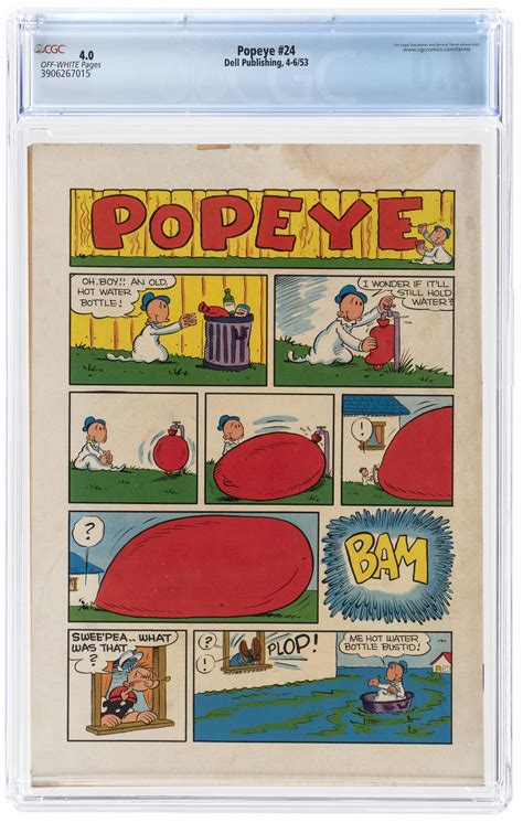 Hakes Popeye 24 April June 1953 Cgc 40 Vg