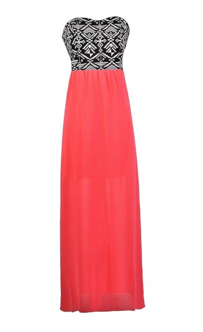 Hot Pink Maxi Dress Cute Pink And Black Dress Cute Maxi Dress Neon