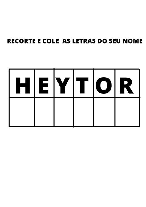 Recorte E Cole As Letras Do Seu Nome Atividades Alfabetiza O E