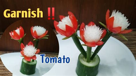 GARNISH TOMAT TEMA MERAH PUTIHHIASAN TUMPENG HUT RI 78 TOMATO FLOWER