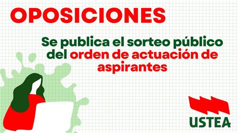 Oposiciones Se publica el sorteo público del orden de actuación de