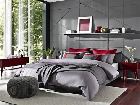 Modern Grey and Red Bedroom Design Ideas and Inspiration