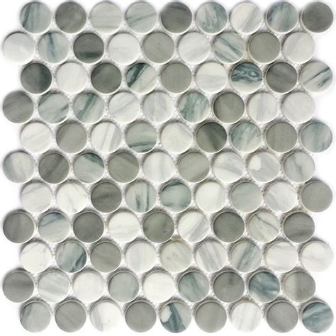 Recycled Glass Mosaic Tile Dia 31 Mm Penny Round Xrg 31p956 Xmosaics