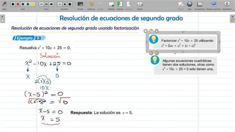 Resolución De Ecuaciones De Segundo Grado Usando Factorización Ejemplo