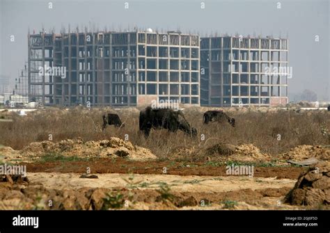 A View Of A Construction Site Of Residential Apartment In Greater Noida