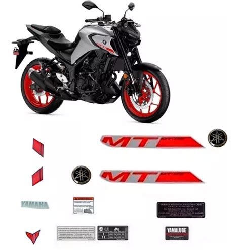 Kit Completo De Adesivo Mt Cinza Original Yamaha Parcelamento