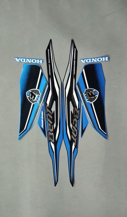 Stiker Striping Lis Body Motor Honda Beat New Cbs Iss Biru Hitam