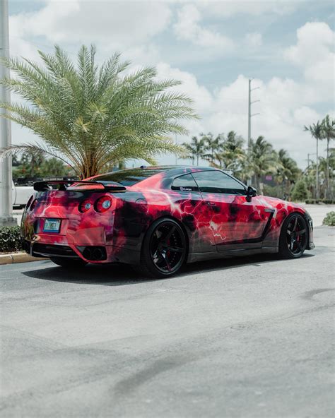 Nissan Gt R Is A Perfectly Custom Lightning Storm Of Red Black And Glow In The Dark