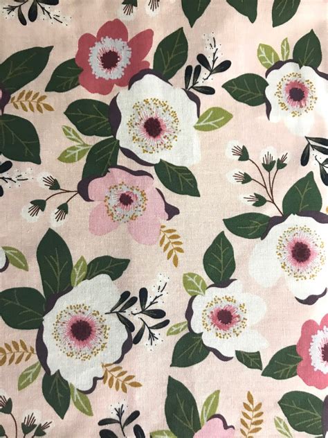 One Half Yard Of Fabric Wild Rose Rose Fabric Floral Etsy