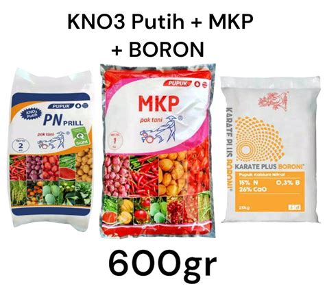 Kno Putih Mkp Pak Tani Boron Paket Pupuk Anggur Buah Sayur Repack